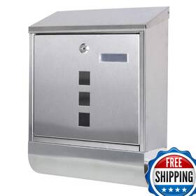 Decaller B07l9421zz Stainless Steel Mailbox Key Lock Metal Wall Mount Rust-proof Mail