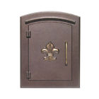 Man-1402-ac Decorative Mailbox Qualarc Column Mounted Accent Manchester Fleur-de-lis