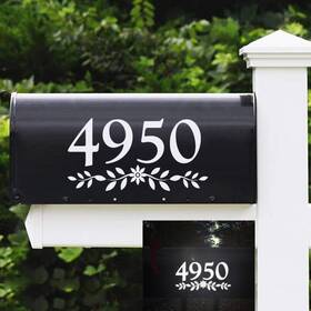 Diggoo 824374306144 2 Inch Reflective Mailbox Numbers Die Cut Decal White Silver