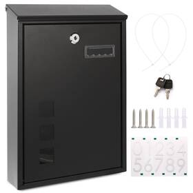 Diggoo 825129750496 Wall Mount Mailboxes For Outside Large Locking Mailbox With Three Sets 0-9 M