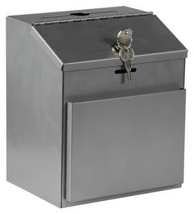 Displays2go 840844106434 Ballot Box With Locking Hinged Lid And Side Pocket For Forms Not Included