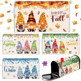 Dispowreath 711181724028 4 Pcs Mailbox Covers Magnetic Standard Size 18 X 21 Inch Hello Spring Summer Aut