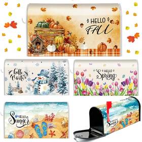 Dug-dispowreath-0604 Dispowreath 4 Pcs Mailbox Covers Magnetic Standard Size 18 X 21 Inch Hello Spring Summer