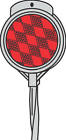 Dm100r48 Prod Co Reflective Driveway Marker Red Round With Aluminum Shaft