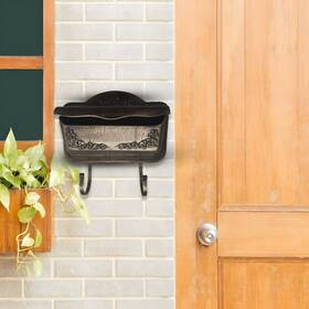 Dmc-mb01 Dmc Flower Embossed Aluminum Wall Mount Post Box With Newspaper Hanger Copper Finish