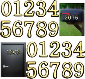 Yg132szhm-1 Domthent 30 Pcs Mailbox Numbers For Outside 3 Complete Sets 2 X 1.2 Inches Gold