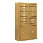 3814d-gld Double Gold Mounted Column Unit Enclosure Salsbury 3714 Surface