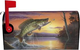 Dujiea 445018385320 Bass Fish Mailbox Cover Wraps Waterproof Covers Magnetic