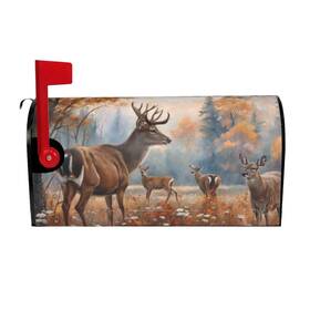 Dujiea 908680537678 Wildlife Animal Deers Mailbox Cover Wraps Waterproof