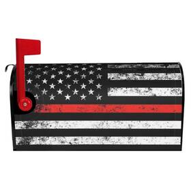 Dujiea 908680537890 Patriotic Firefighter Flag Mailbox Cover Waterproof Magnetic 25.5 Inch L