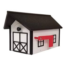 Dutchcrafters 677355609457 Large Farmhouse Mailbox Durable Plastic Barn Mailboxes For Outside Post Mou