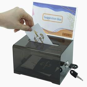 Edlike 735280833719 Donation Ballot Box With Lock - Secure Suggestion Perfect For Business Ca