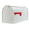 Elite White Large Steel Post Mount Mailbox