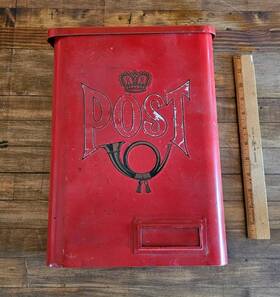 Hks14 En J-h Produkt Rare Mailbox Red Swedish Post Wall Mount Steel Inch Sweden