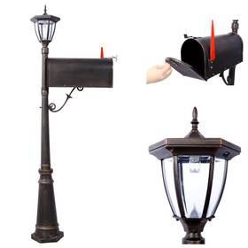 Esddg 699904761225 Mailbox/post Light Combination Kit Heavy Duty Aluminum Postal Mail Box Outside
