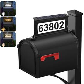 Sn032ab Etetale Solar Address Sign 3 Colors-in-1 12.59 X 5.51 Inches Black