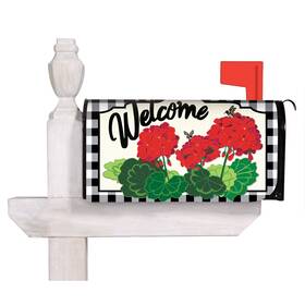 Evergreen 053648567602 Geranium Plaid Mailbox Cover Standard Size