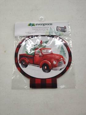 Evergreen 801946184638 Christmas In July Red Truck Mailbox Saddle With Magnetic