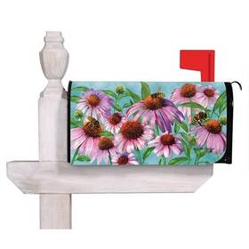 56699 Evergreen Flag & Garden Bees And Coneflowers Mailbox Cover