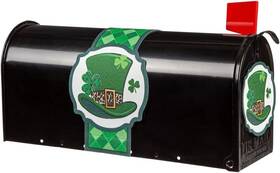 Evergreen Flag & Garden 56834s Set St Patricks Day Top Hat Mailbox Saddle With Magnetic Door D Cor