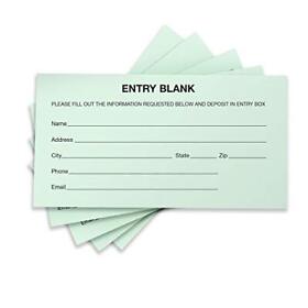 Excello Global Products 1500 Entry Forms Includes 15 Blank Raffle Ticket