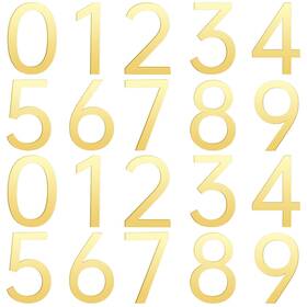 Exircy 5344vxou4662 20 Pcs Gold 3 Inch Acrylic Mailbox Number Waterproof Adhesive Numbers
