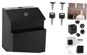 Fnt046 F.n.t. Corporation Suggestion Box With Slot And Lock Donation 4 Keys Metal Ballot