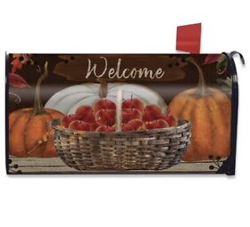 M00948 Fall A Time To Gather Magnetic Mailbox Cover Primitive Autumn Standard Size