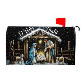 Avad12 Farg Merry Christma Winter Mailbox Cover Xmas Birth Of Jesus Nativity Scene