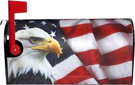 Fatttycy 313038678685 American Flag Bald Eagle Mailbox Covers Magnetic Large Size 25.5 Inch X 21 Patrioti