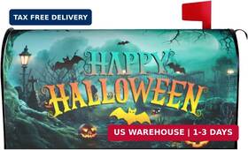 Fatttycy Nwureiw5yxt Happy Halloween Mailbox Covers Magnetic Standard Size 18 Inch X 21 Pumpkin Graveyar
