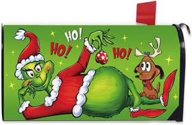 Fbcoo 313088338348 Christmas Mailbox Cover Magnetic Standard Size 21 Inch X19 Green Xmas Max Dog Hohoh