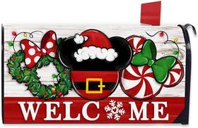 Fbcoo 726084516373 Welcome Christmas Mouse Santa Mailbox Cover Magnetic Standard Size 21 Inch X 19 Xm