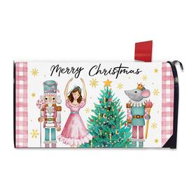 Fbcoo 734730959498 Merry Christmas Nutcracker Mailbox Cover Magnetic Standard Size 21 Inch X19 Pink