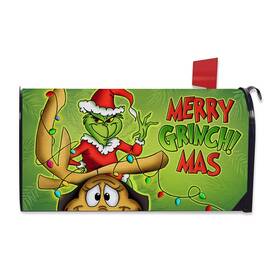 Fbcoo 747976874685 Merry Christmas Fabric Welcome Mailbox Cover Magnetic Standard 21 Inch X 19 Gre