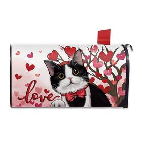 Fbc-548-mc Fbcoo Valentines Day Tuxedo Cat Mailbox Cover Magnetic Standard Size 20.5 Inch X 18 Lo