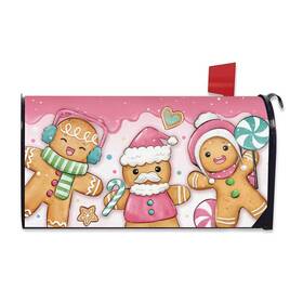 Fbc-601-mc Fbcoo Pink Christmas Mailbox Cover Magnetic Standard Size 20.5 Inch X 18 Xmas Gingerb