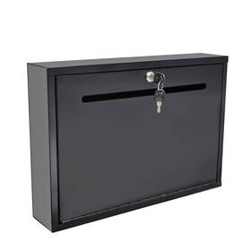 15132-special-nf Fixturedisplays 17x12x3.5 Inch Metal Suggestion Box Key Rent Check 12x0.5 Slot Offering Wallmount