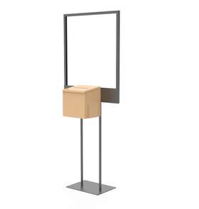Rtn11063 Fixturedisplays 10918-p Returned Bulletin Poster Stand Donation Box Ballot Collection Fundraising