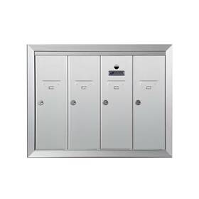 Florence 313030828866 Recessed Wall Mount Vertical Mailbox With 4 Compartments In Anodized Aluminum