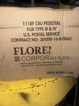3dvdie-16-b-0063 Florence Corporation 118f Blacktype Iii And Iv Cbu Cluster Mailbox Pedestal 14.5 Inch Tall