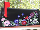 E1100b00 Flowers Post Painted Decorative Mount Floral Mailbox Hand Pansies