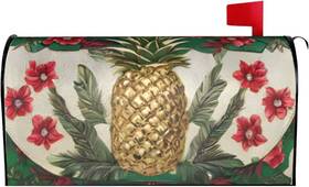 Foruidea 689828311477 Pineapple And Scrolls Classic Flower Fruit Design Mailbox Covers Magnetic