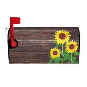 Franala 734038535141 Sunflowers Wood Mailbox Covers Summer Floral Standard Size Magnetic Post Box