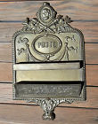 French Brass Antique Mail Postbox Poste Holder Victorian Heavy Letter Ornate