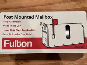N1004695 Fulton Mailbox Model Horizontal Black Enamel Finish Pole Mount