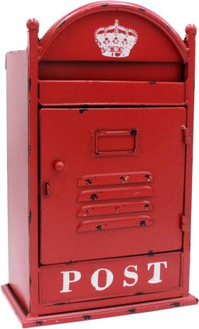Funerom 689741673126 Vintage Wall Mounted Post Box Metal Mailbox 9 X 5.5 14.6 Inches Red