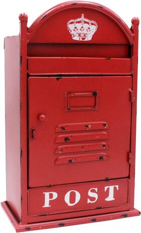 Funerom 726084781061 Vintage Wall Mounted Post Box Metal Mailbox 9 X 5.5 14.6 Inches Rusti