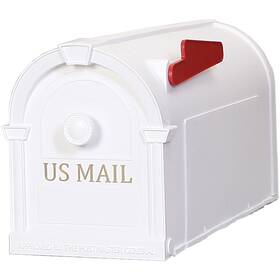 Funmrne 770503103446 New Medium White Plastic Post Mounted Mailboxes No Assembly Required