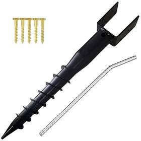 Fh-ustake-1 Furnishh No Dig Ground Anchor 4 Inch X4 Post Holder U Model Screw In Stake F